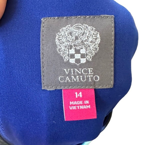 Vince Camuto Womens Blue Floral Print Fit & Flare Midi‎ Dress Size 14 - Picture 7 of 13